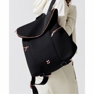 Sweaty Betty Rose Gold Neoprene Yoga Pilates Work Bag Backpack